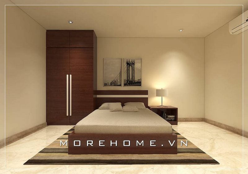 Giường ngủ màu nâu